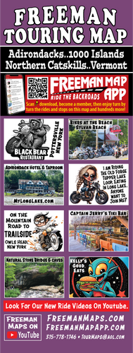Motorsports Touring Map ADK, 1000 Islands, N. Catskills and Vermont