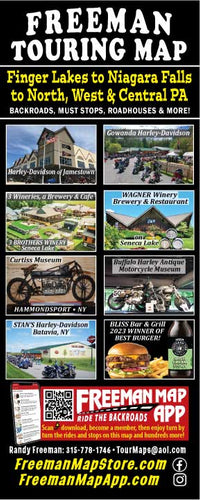 Motorcycle Touring Map FINGER LAKES, NF, PA
