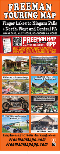 Motorsports Touring Map Finger Lakes to Niagara Falls and North, West & Central PA