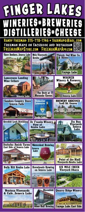 Wineries, Breweries, Distilleries Map For The Finger Lakes, NY