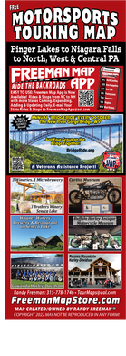 Motorcycle Touring Map FINGER LAKES, NF, PA